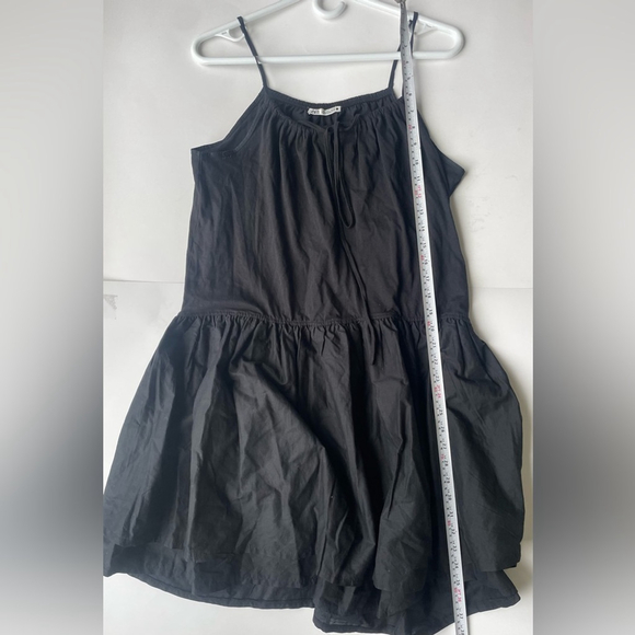 Zara Black Tiered Midi Dress Large | Minimalist Strappy Summer Dress - Picture 4 of 8
